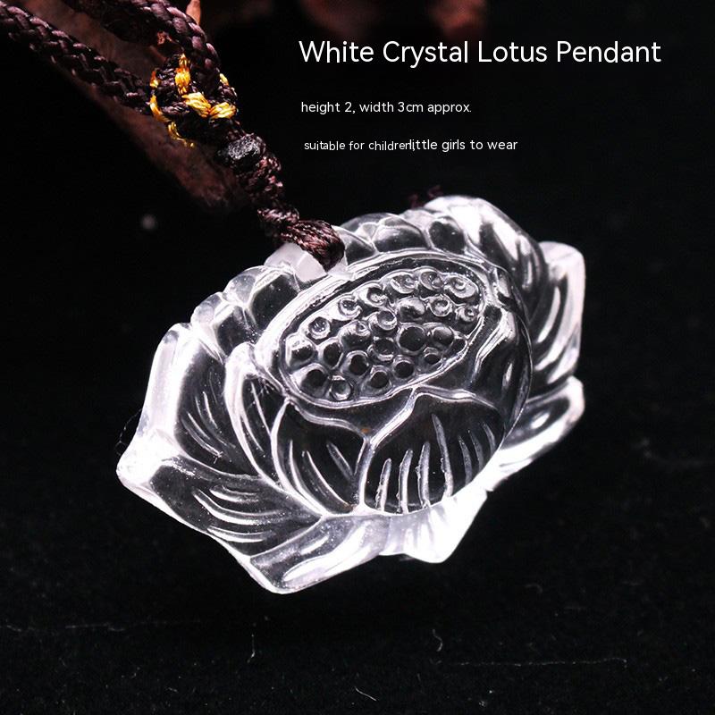 Natural crystal pendants, rose crystal lotus, flowers, rough stones, necklaces, pendants, gifts