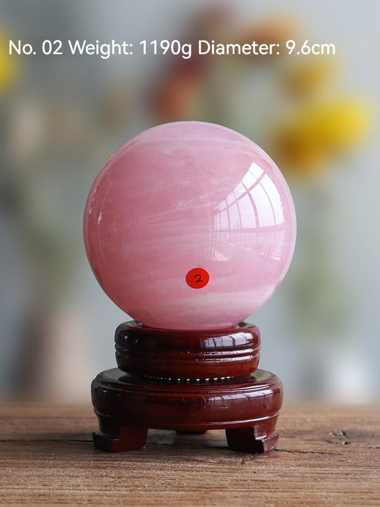 Hiasan bola kristal merah jambu semulajadi, merah jambu, anjung, bilik tidur, meja, pembukaan, pindah rumah, hiasan, hadiah perkahwinan