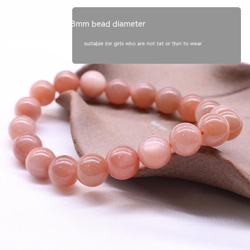 Gelang Kristal Asli, Batu Matahari Jingga, Batu Mentah, Gelang Wanita, Bulatan Tunggal, Hadiah, Hadiah Hari Lahir