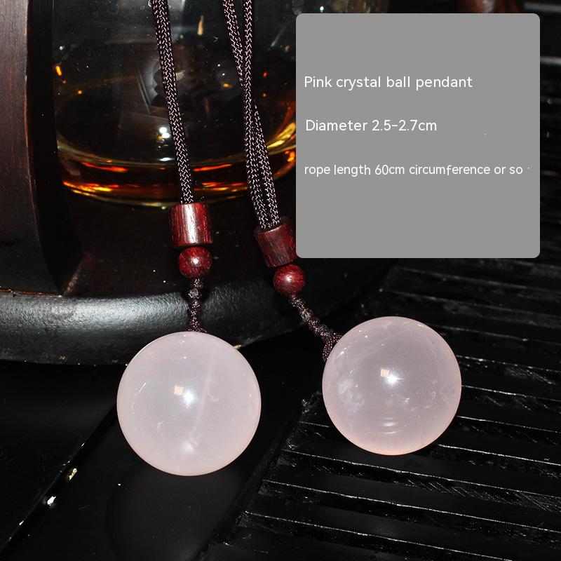 Loket bola kristal semulajadi, kalung kristal untuk lelaki dan wanita, barang kemas, batu, hadiah