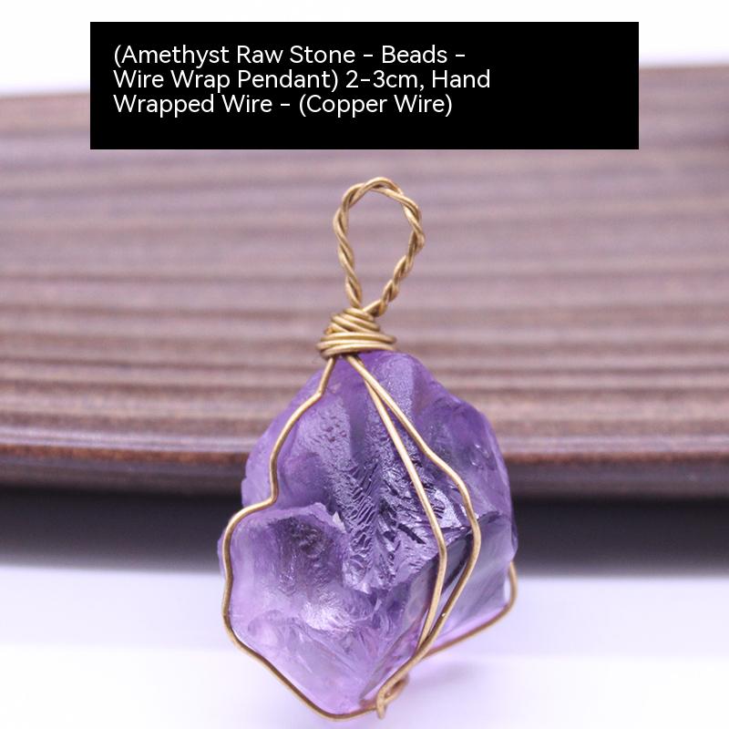 Natural crystal rough stone pendant, fluorite, hand-woven, collarbone chain necklace, jewelry, gift, simple pendant