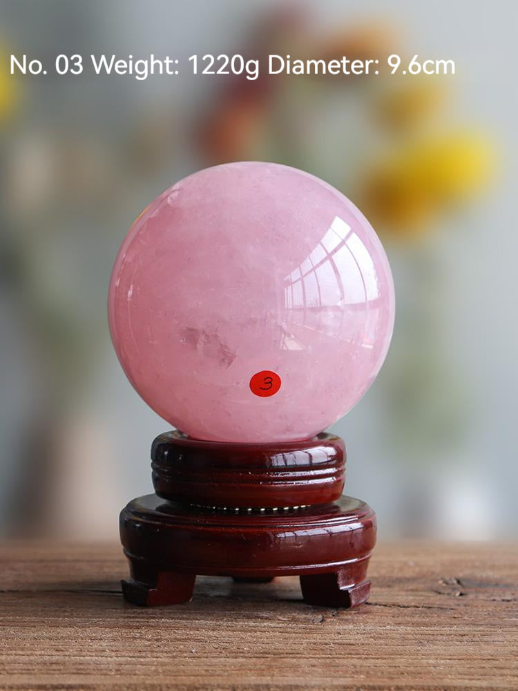 Hiasan bola kristal merah jambu semulajadi, merah jambu, anjung, bilik tidur, meja, pembukaan, pindah rumah, hiasan, hadiah perkahwinan