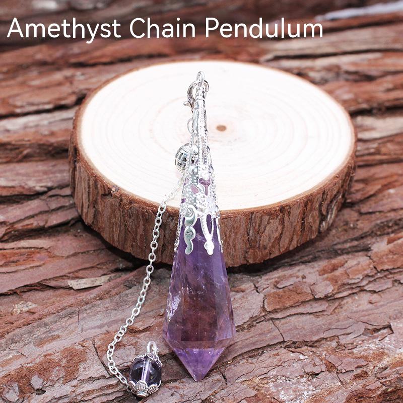 Loket pendulum kristal asli, fluorit berwarna, titik tunggal, batu kasar kristal, rantai leher lelaki dan wanita, hadiah, rantai ekor