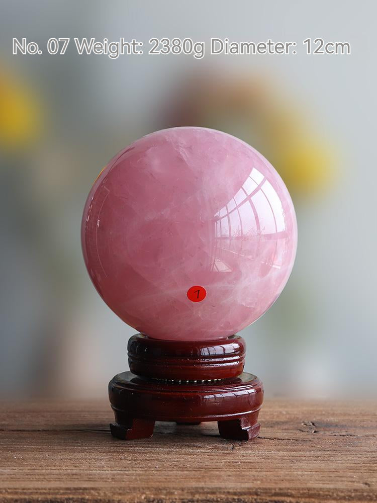 Hiasan bola kristal merah jambu semulajadi, merah jambu, anjung, bilik tidur, meja, pembukaan, pindah rumah, hiasan, hadiah perkahwinan