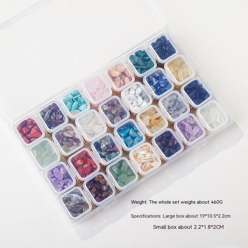 Natural crystal mineral raw stone small gravel box fashion simple gift children's popular science box decoration small ornament