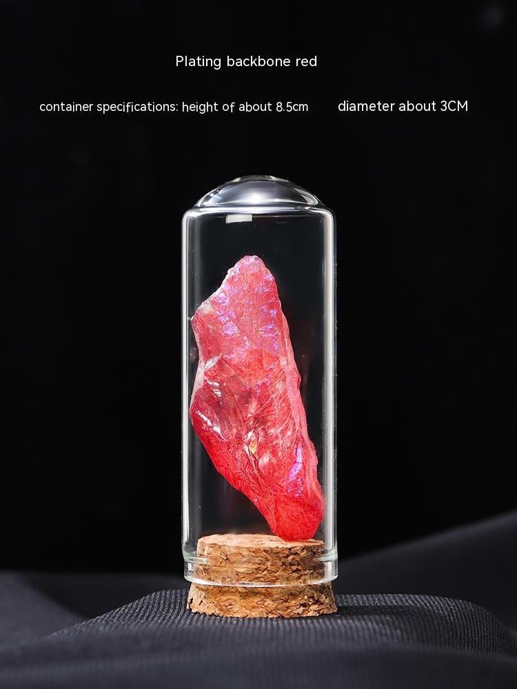 Spesimen bijih pelangi kristal asli batu mineral serbuk kristal putih kristal perhiasan spesimen kotak hadiah sains