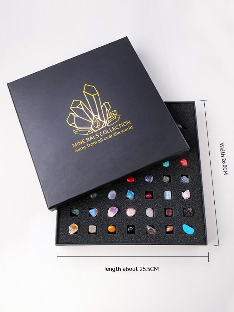 Natural crystal earth gemstone 43 kinds of ore specimens children's gift box mineral crystal agate geological decoration