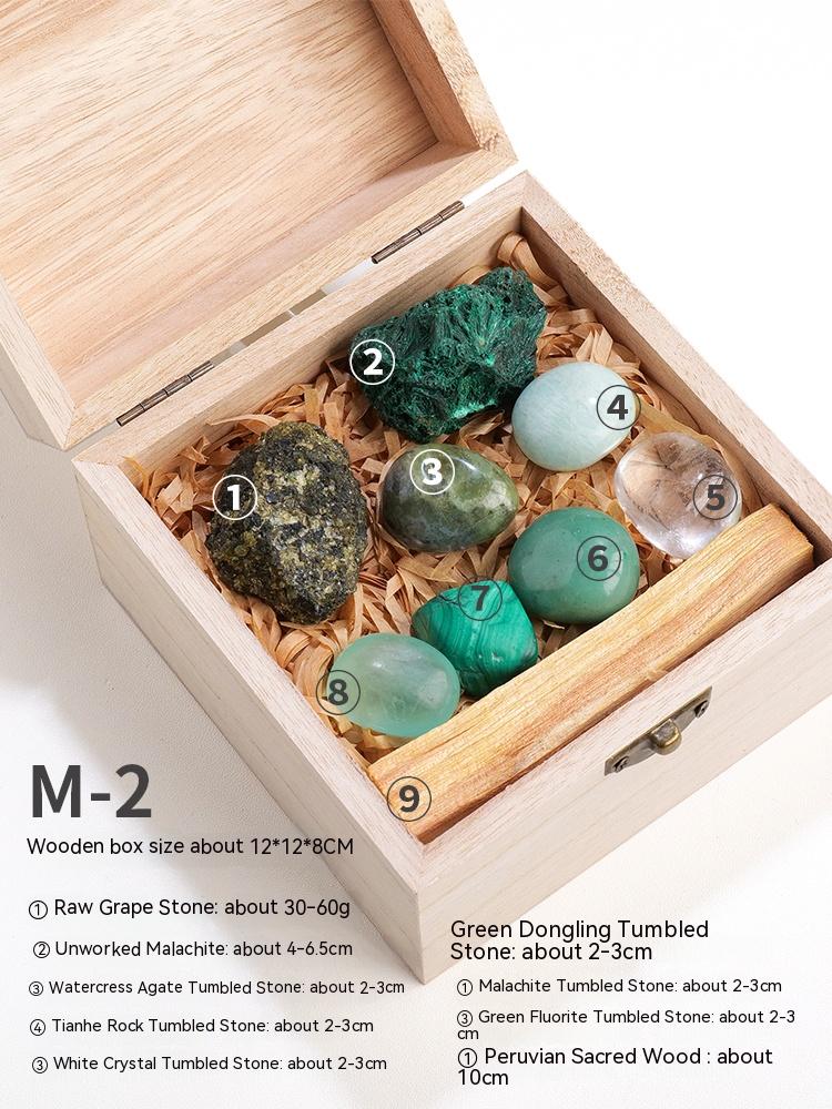 Natural crystal rough stone decoration ore fossil rock science popularization box mineral home gemstone specimen decoration gift