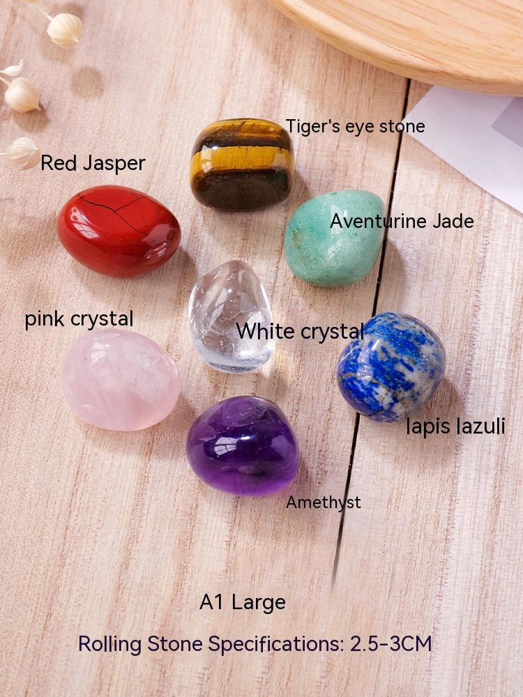 Natural crystal raw stone seven-color crystal home yoga meditation decoration children's mineral ore standard gemstone specimen rolling stone