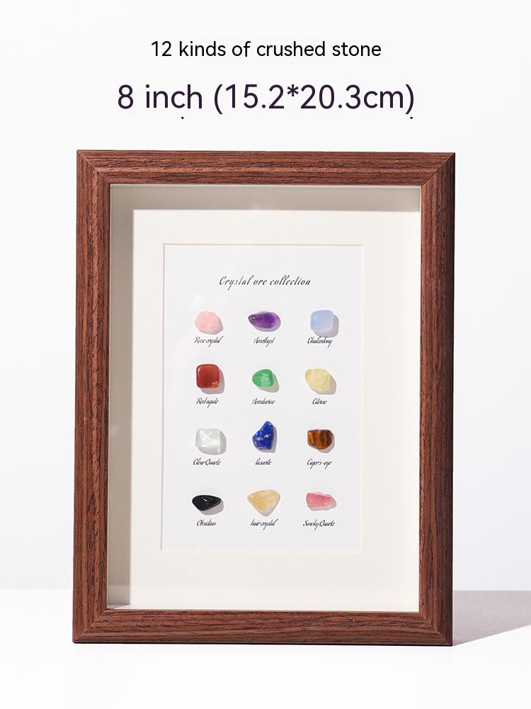 Natural crystal ore specimen raw stone jade agate rock purple gas east to the year of the rabbit decoration photo frame picture frame gift