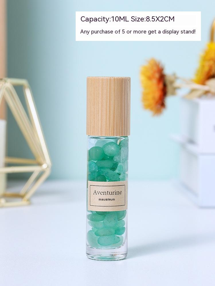Natural white crystal crushed stone essential oil roller bottle sample perfume bottle portable sub-bottling ore specimen small ornament