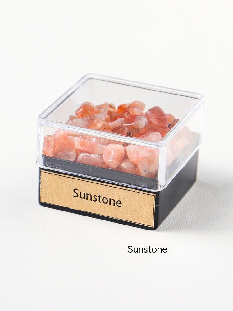 Natural crystal gravel ore specimen box rock mineral specimen decoration original stone crystal science teaching children's gift