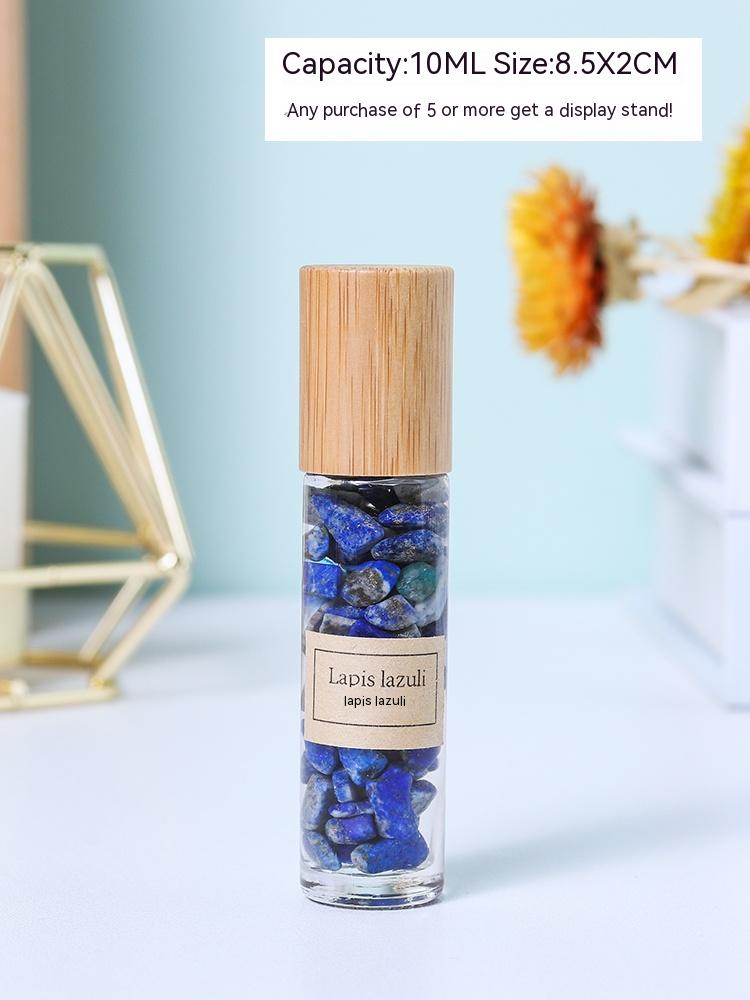 Natural white crystal crushed stone essential oil roller bottle sample perfume bottle portable sub-bottling ore specimen small ornament