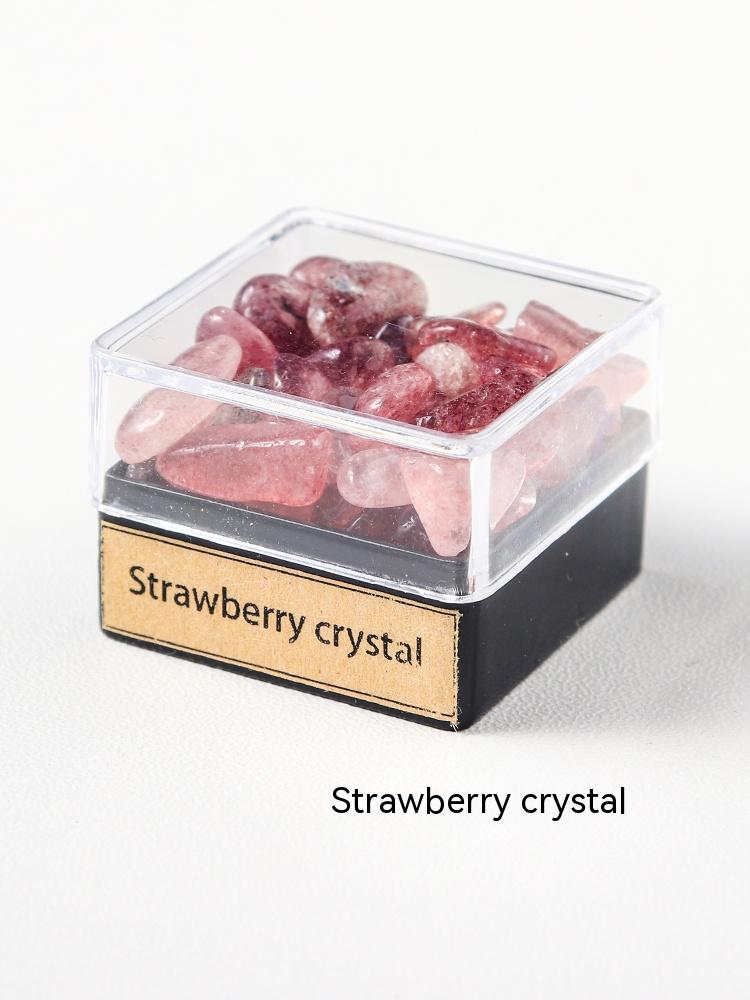 Natural crystal gravel ore specimen box rock mineral specimen decoration original stone crystal science teaching children's gift
