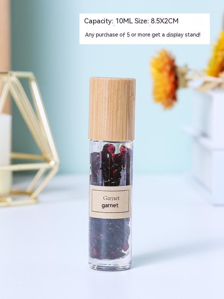 Natural white crystal crushed stone essential oil roller bottle sample perfume bottle portable sub-bottling ore specimen small ornament