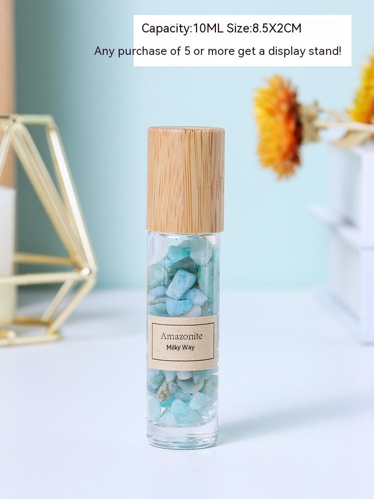 Natural white crystal crushed stone essential oil roller bottle sample perfume bottle portable sub-bottling ore specimen small ornament
