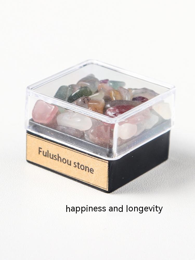 Natural crystal gravel ore specimen box rock mineral specimen decoration original stone crystal science teaching children's gift