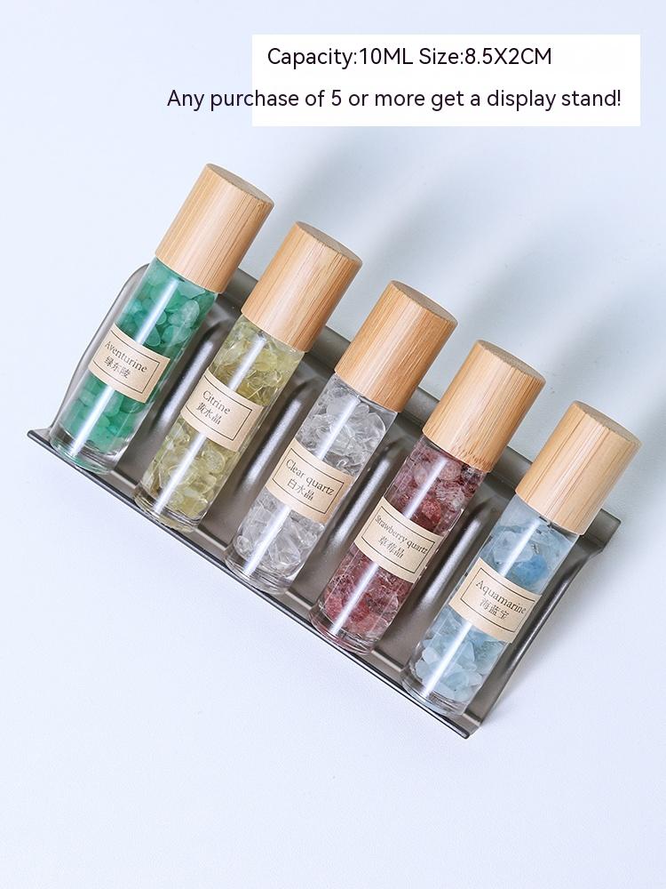 Natural white crystal crushed stone essential oil roller bottle sample perfume bottle portable sub-bottling ore specimen small ornament