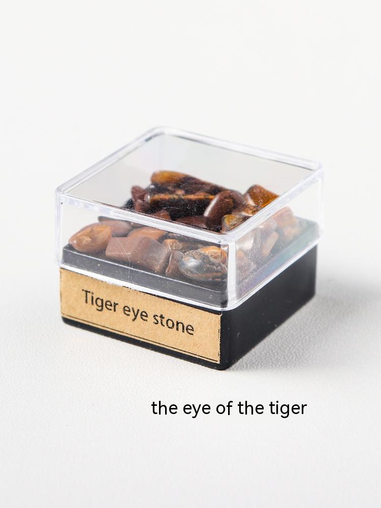 Natural crystal gravel ore specimen box rock mineral specimen decoration original stone crystal science teaching children's gift