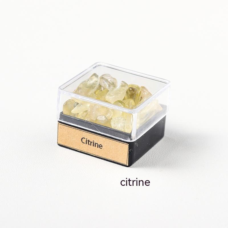 Natural crystal gravel ore specimen box rock mineral specimen decoration original stone crystal science teaching children's gift