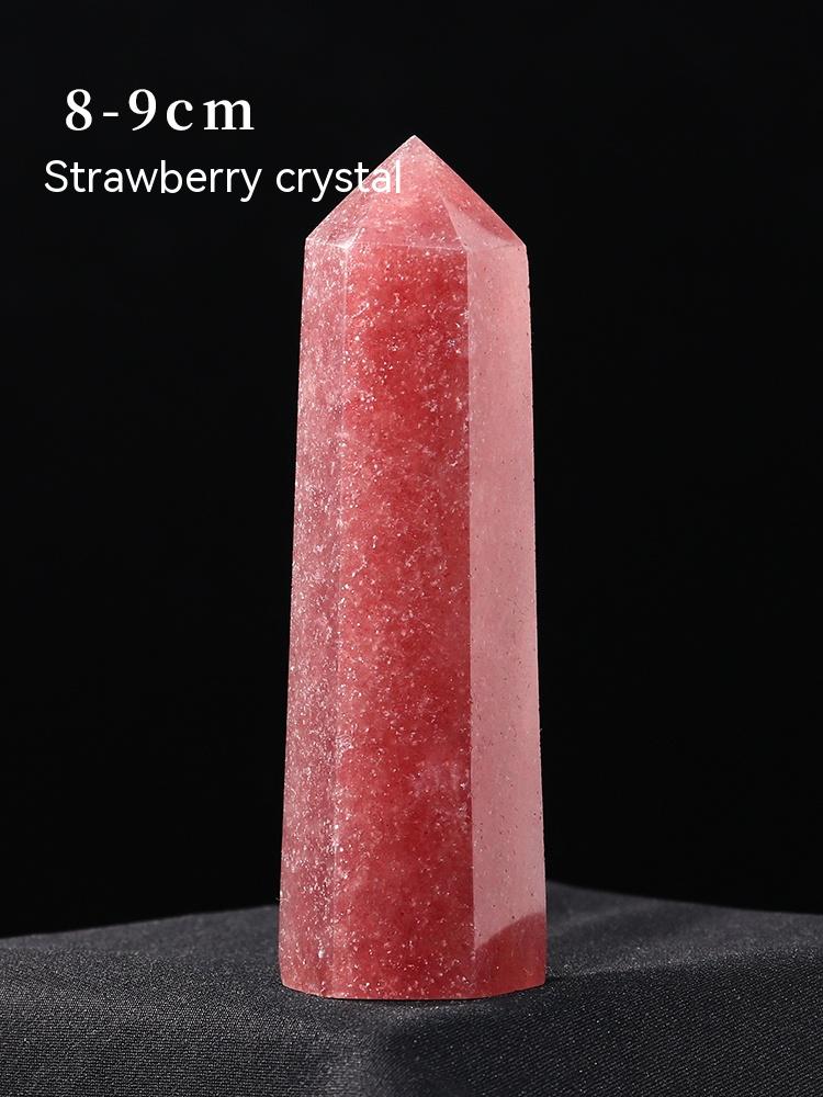 Lajur runcing tunggal kristal asli, kecubung merah jambu kuning putih, prisma heksagon, hiasan batu asli, hiasan