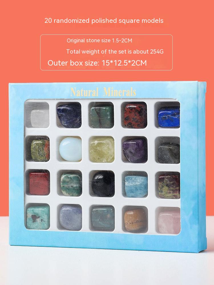 Natural crystal ore raw stone specimen box children's parent-child stone mine standard popular science toy collection souvenir decoration