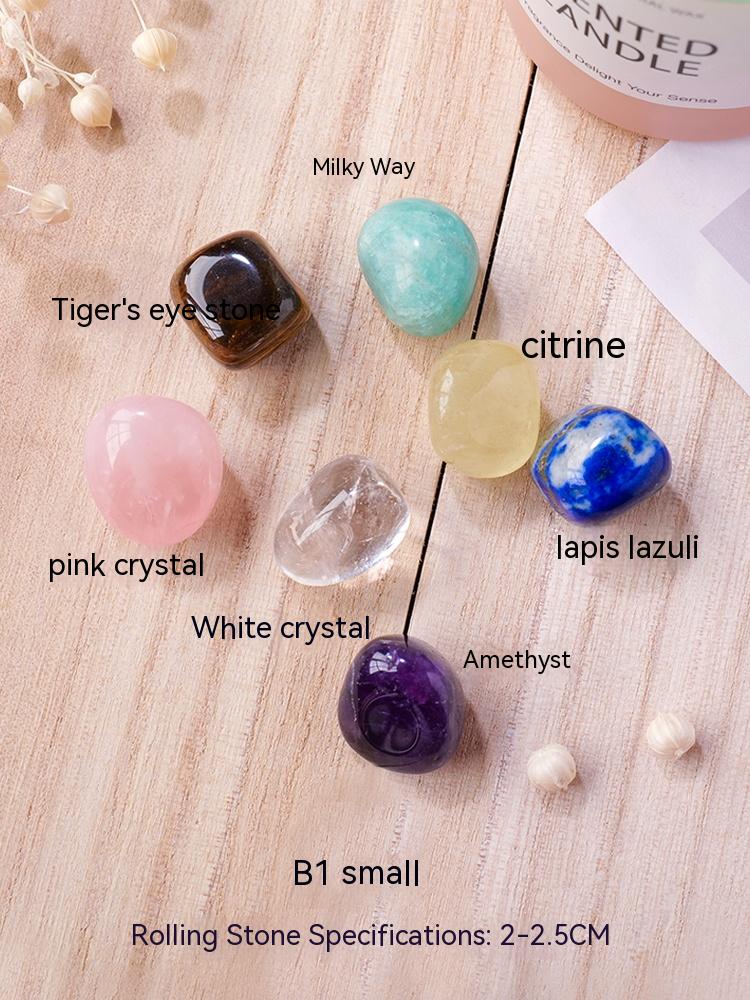 Natural crystal raw stone seven-color crystal home yoga meditation decoration children's mineral ore standard gemstone specimen rolling stone