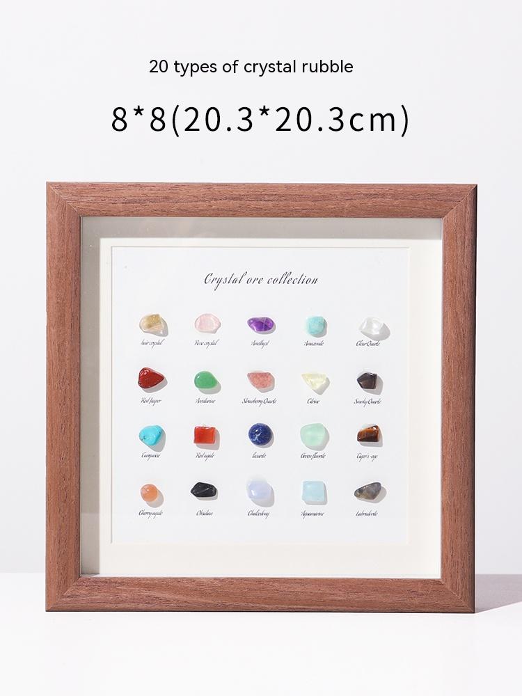 Natural crystal ore specimen raw stone jade agate rock purple gas east to the year of the rabbit decoration photo frame picture frame gift