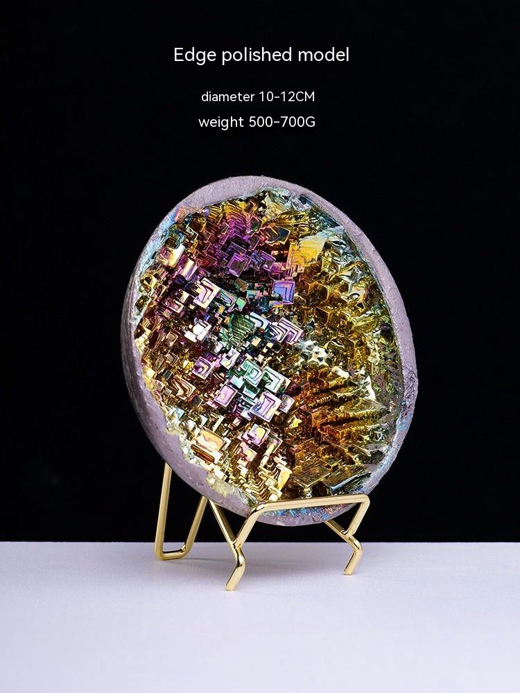 Natural bismuth ore raw stone bismuth crystal mineral chemical element colorful ore decorative metal ore standard strange stone decoration