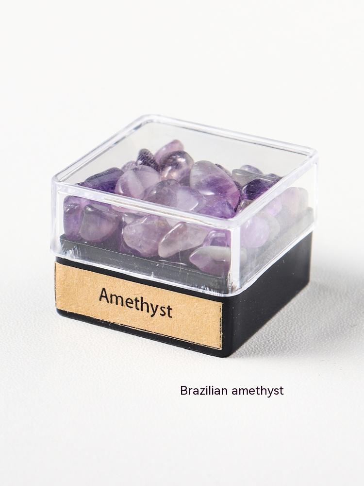 Natural crystal gravel ore specimen box rock mineral specimen decoration original stone crystal science teaching children's gift