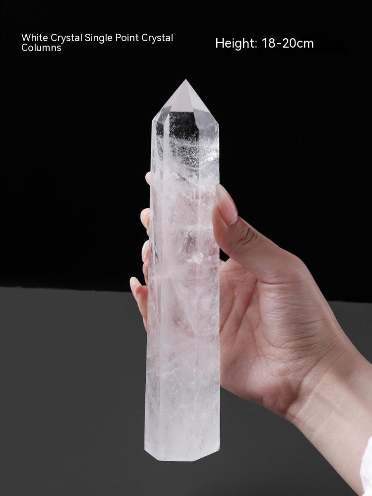 Natural White Crystal Column, Single Point, Hexagonal Prism, Rough Grinding, Decoration, Degaussing, Ore Purification, Home, Office, Small Gift