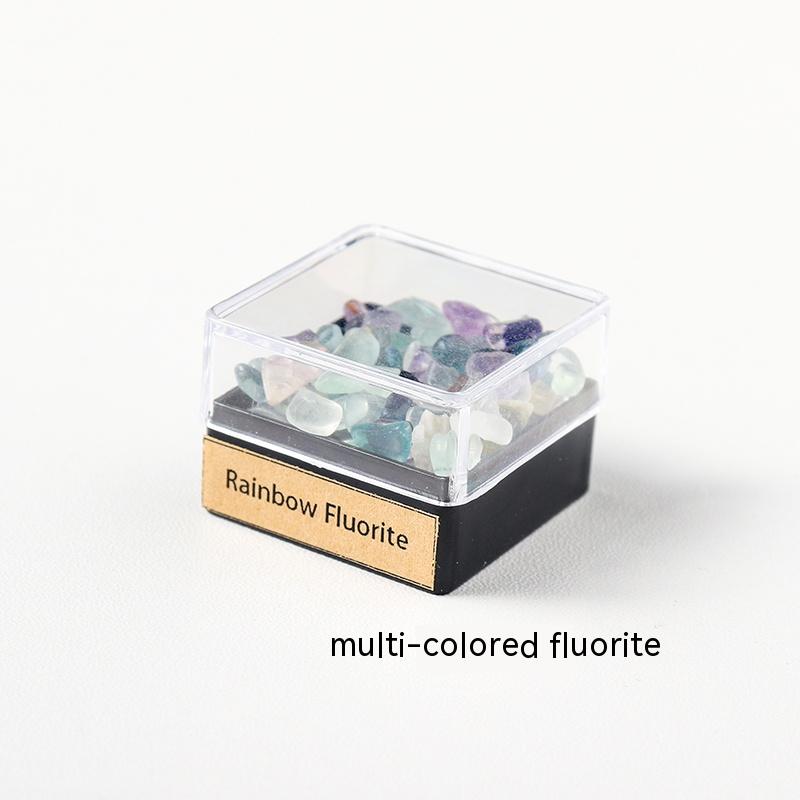 Natural crystal gravel ore specimen box rock mineral specimen decoration original stone crystal science teaching children's gift