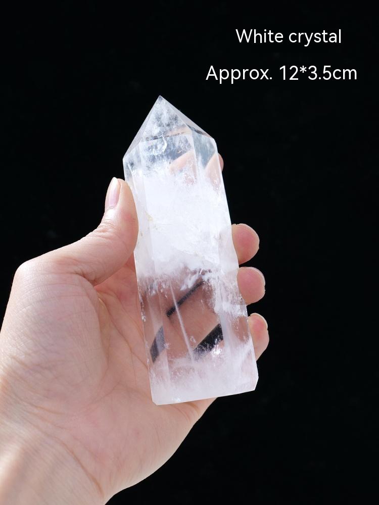 Natural White Crystal Column, Single Point, Hexagonal Prism, Rough Grinding, Decoration, Degaussing, Ore Purification, Home, Office, Small Gift