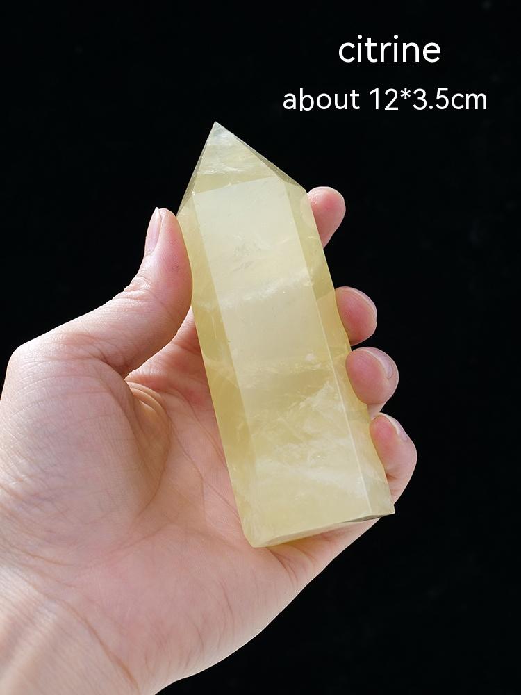Natural White Crystal Column, Single Point, Hexagonal Prism, Rough Grinding, Decoration, Degaussing, Ore Purification, Home, Office, Small Gift