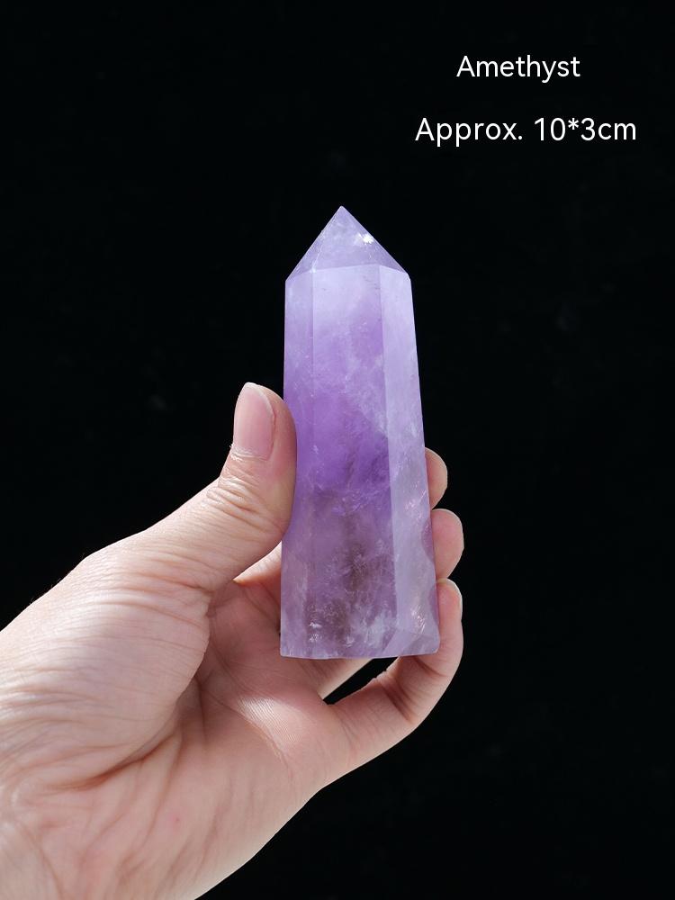Natural White Crystal Column, Single Point, Hexagonal Prism, Rough Grinding, Decoration, Degaussing, Ore Purification, Home, Office, Small Gift