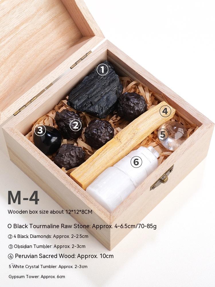 Natural crystal rough stone decoration ore fossil rock science popularization box mineral home gemstone specimen decoration gift