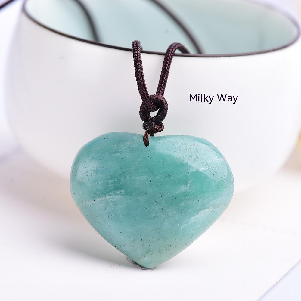 Natural Crystal Rough, Peach Heart Rose Quartz, Love Pendant, Tiger's-Eye, Heart Necklace, Jewelry