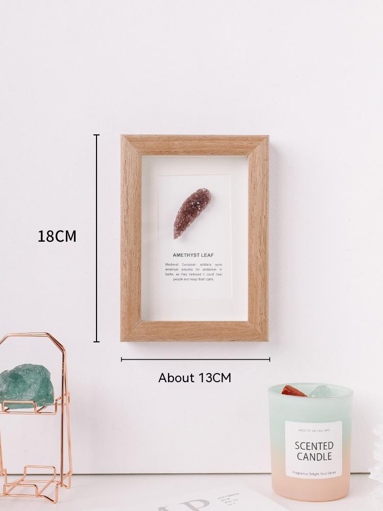 Natural crystal ore specimen raw stone jade agate rock purple gas east to the year of the rabbit decoration photo frame picture frame gift