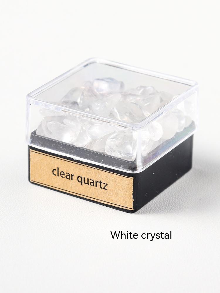 Natural crystal gravel ore specimen box rock mineral specimen decoration original stone crystal science teaching children's gift