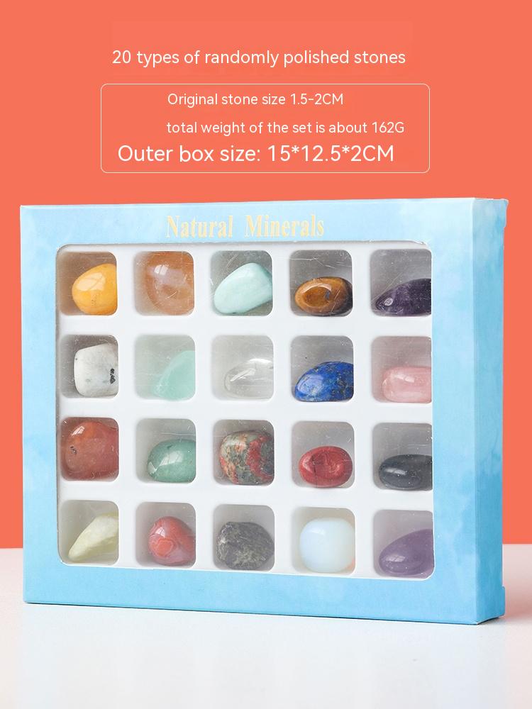 Natural crystal ore raw stone specimen box children's parent-child stone mine standard popular science toy collection souvenir decoration