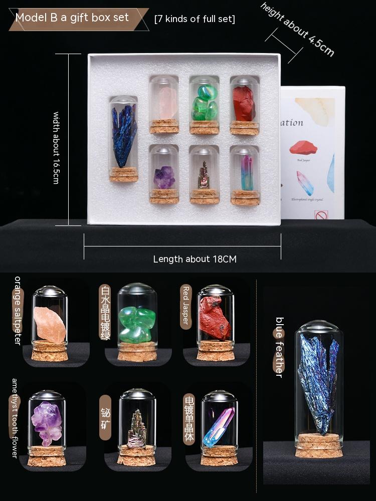 Spesimen bijih hiasan batu mentah kristal semula jadi batu akik batu permata mineral standard hadiah kotak spesimen sains popular kanak-kanak