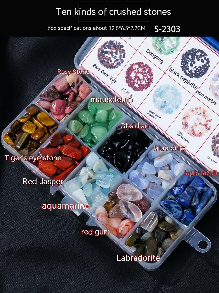 Natural crystal mineral raw stone small gravel box fashion simple gift children's popular science box decoration small ornament