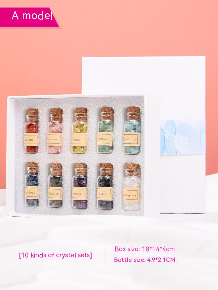 Natural crystal ore raw stone specimen box children's parent-child stone mine standard popular science toy collection souvenir decoration