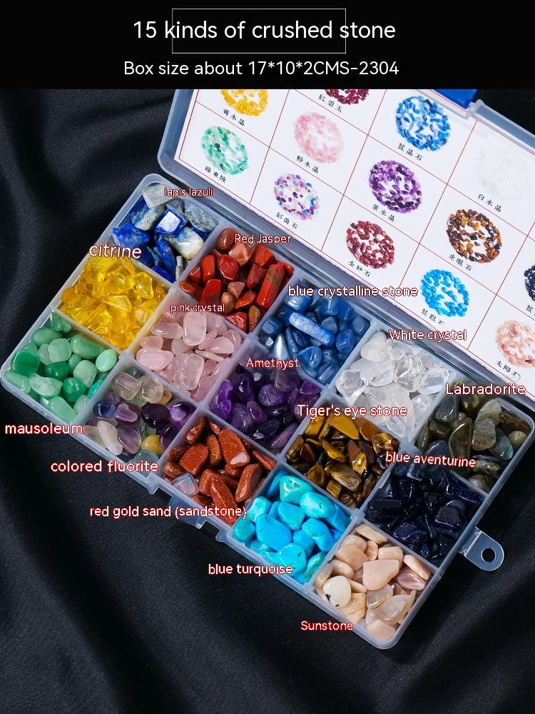 Natural crystal mineral raw stone small gravel box fashion simple gift children's popular science box decoration small ornament