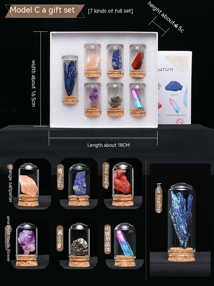 Spesimen bijih hiasan batu mentah kristal semula jadi batu akik batu permata mineral standard hadiah kotak spesimen sains popular kanak-kanak