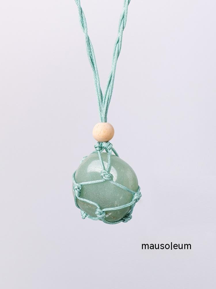 Natural Stone Crystal, Ore, Rough, Tumbled, Net Bag Pendant, Hand-Woven Net Bag Pendant, Necklace, Sweater Chain