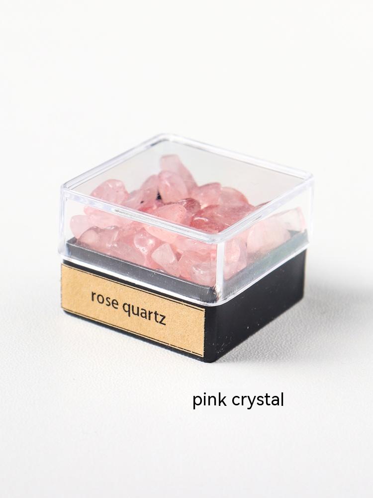 Natural crystal gravel ore specimen box rock mineral specimen decoration original stone crystal science teaching children's gift
