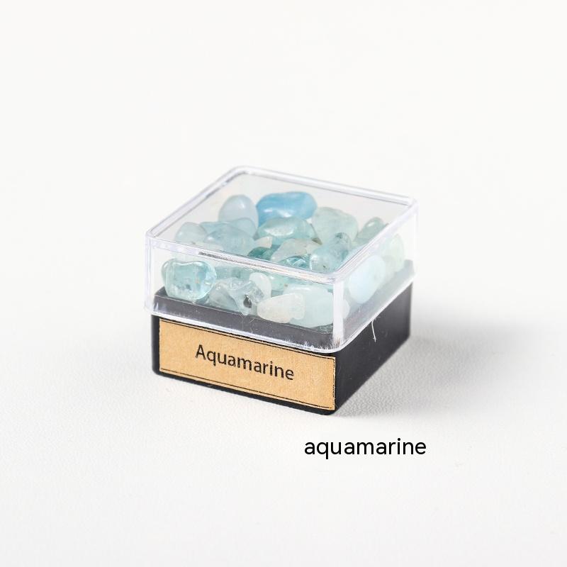 Natural crystal gravel ore specimen box rock mineral specimen decoration original stone crystal science teaching children's gift