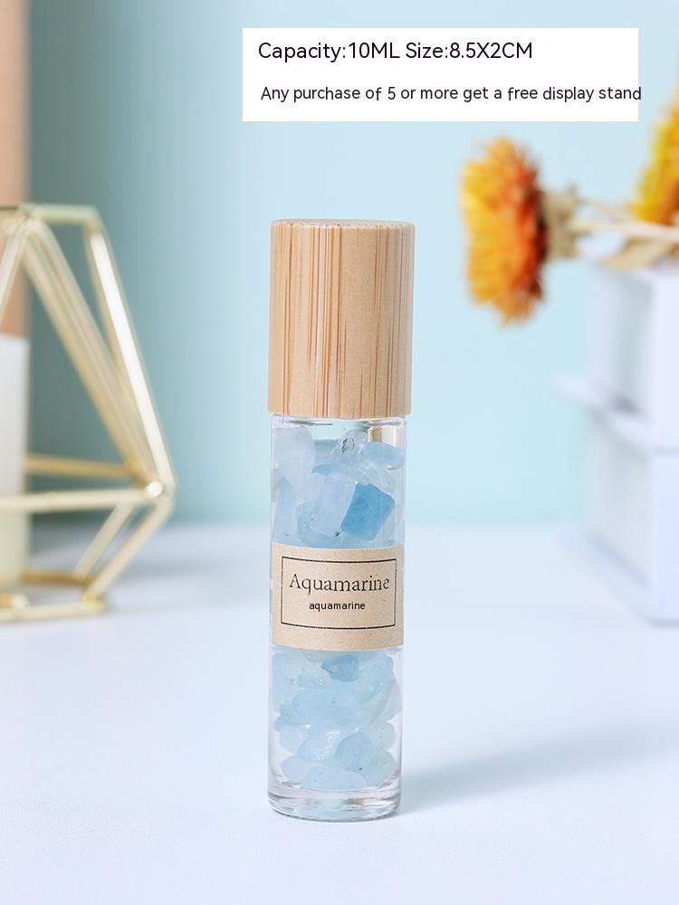 Natural white crystal crushed stone essential oil roller bottle sample perfume bottle portable sub-bottling ore specimen small ornament