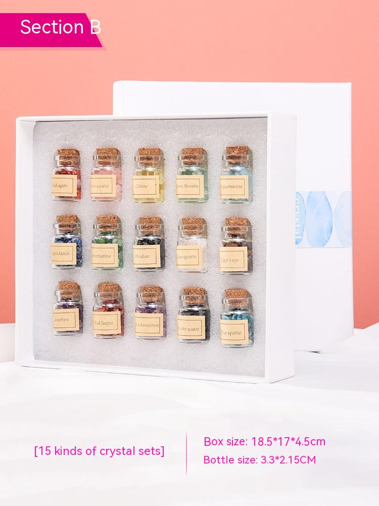 Natural crystal ore raw stone specimen box children's parent-child stone mine standard popular science toy collection souvenir decoration